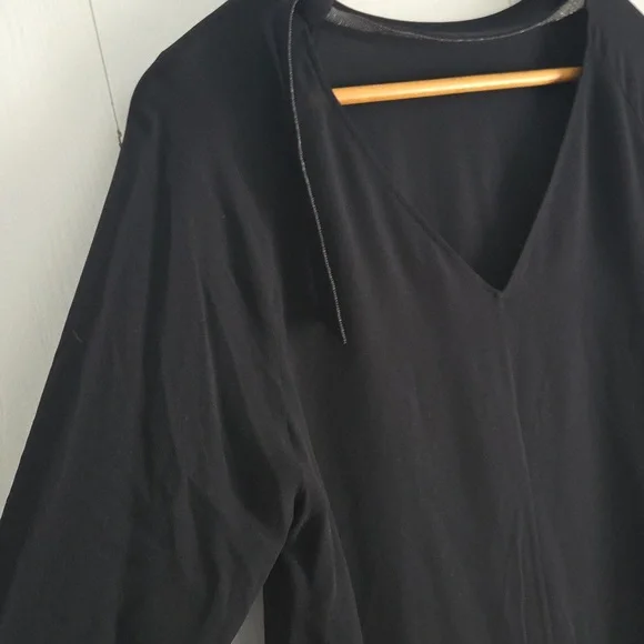 Brunello Cucinelli Black Silk Blouse With Monili Strap - Picture 4 of 14